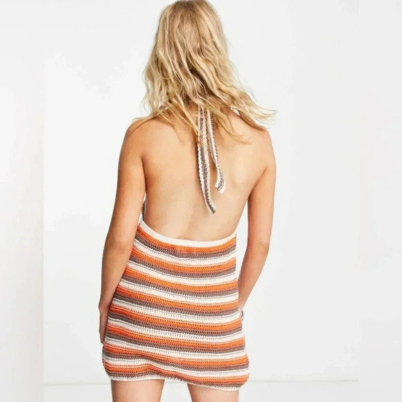 Neon & Nylon Crochet Halterneck Mini Dress NWT - Picture 4 of 4